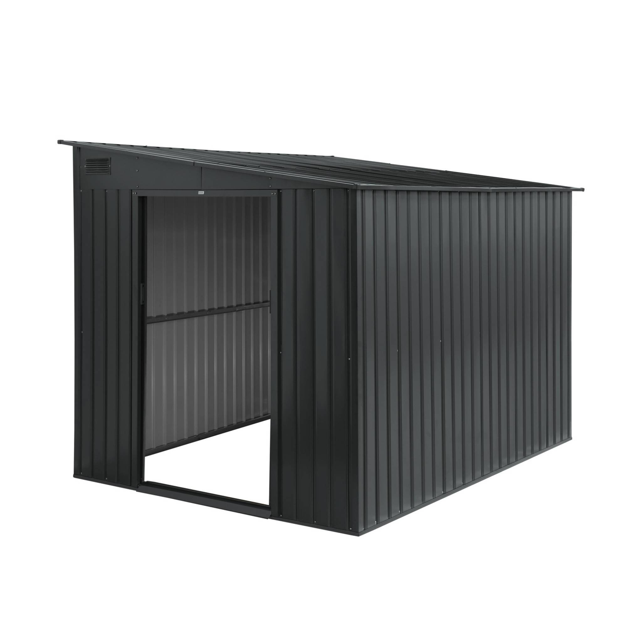 Abri de jardin acier 5.5m² avec kit d'ancrage anthracite L 212.5 x l 258 x H 195cm - Lome | sweeek - Image 3