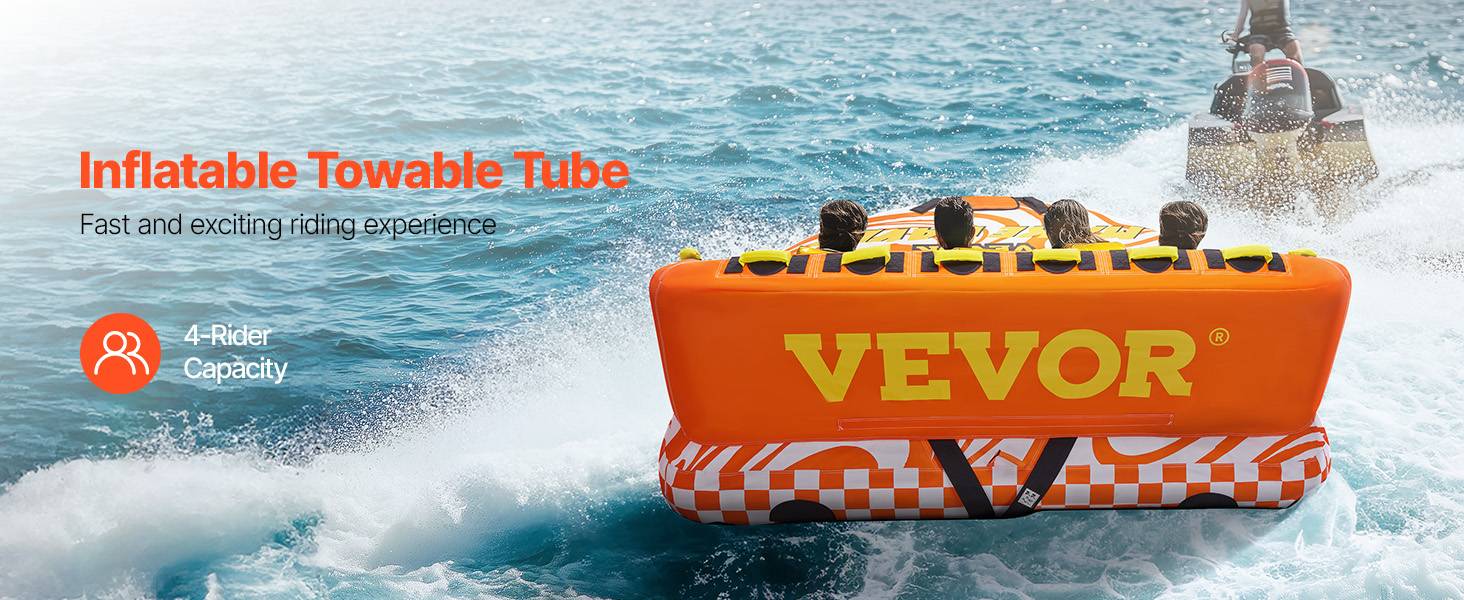 VEVOR Bouée tractée canapé aquatique, 1-4 personnes. Capacité 308kg, housse nylon, poignées maintien. - Image 9