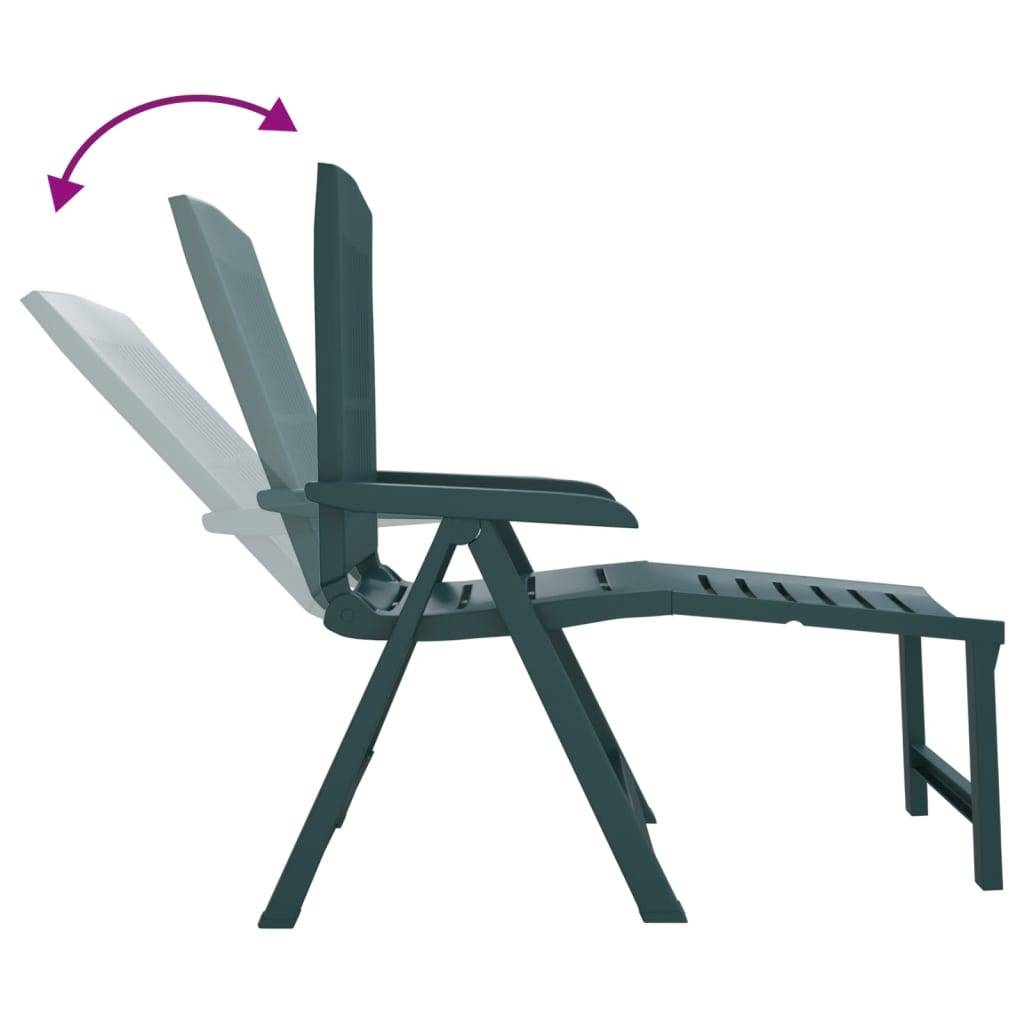 Bain de soleil - Transat - Chaise longue vert plastique - MEUBLE PRO - Image 6