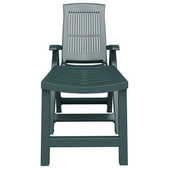 Bain de soleil - Transat - Chaise longue vert plastique - MEUBLE PRO - Image 3