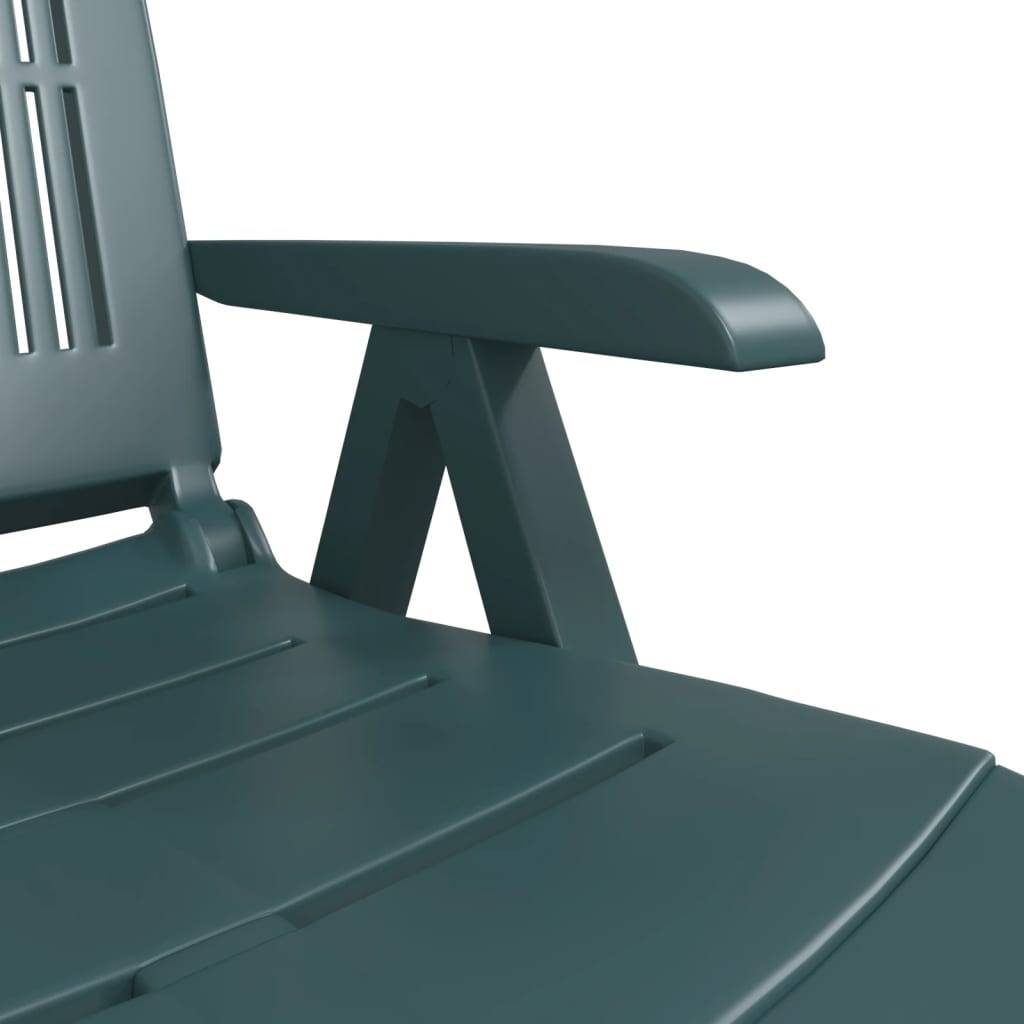 Bain de soleil - Transat - Chaise longue vert plastique - MEUBLE PRO - Image 8