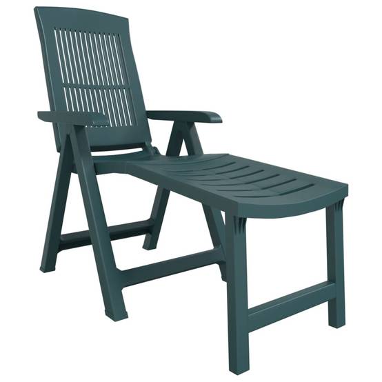 Bain de soleil - Transat - Chaise longue vert plastique - MEUBLE PRO - Image 1