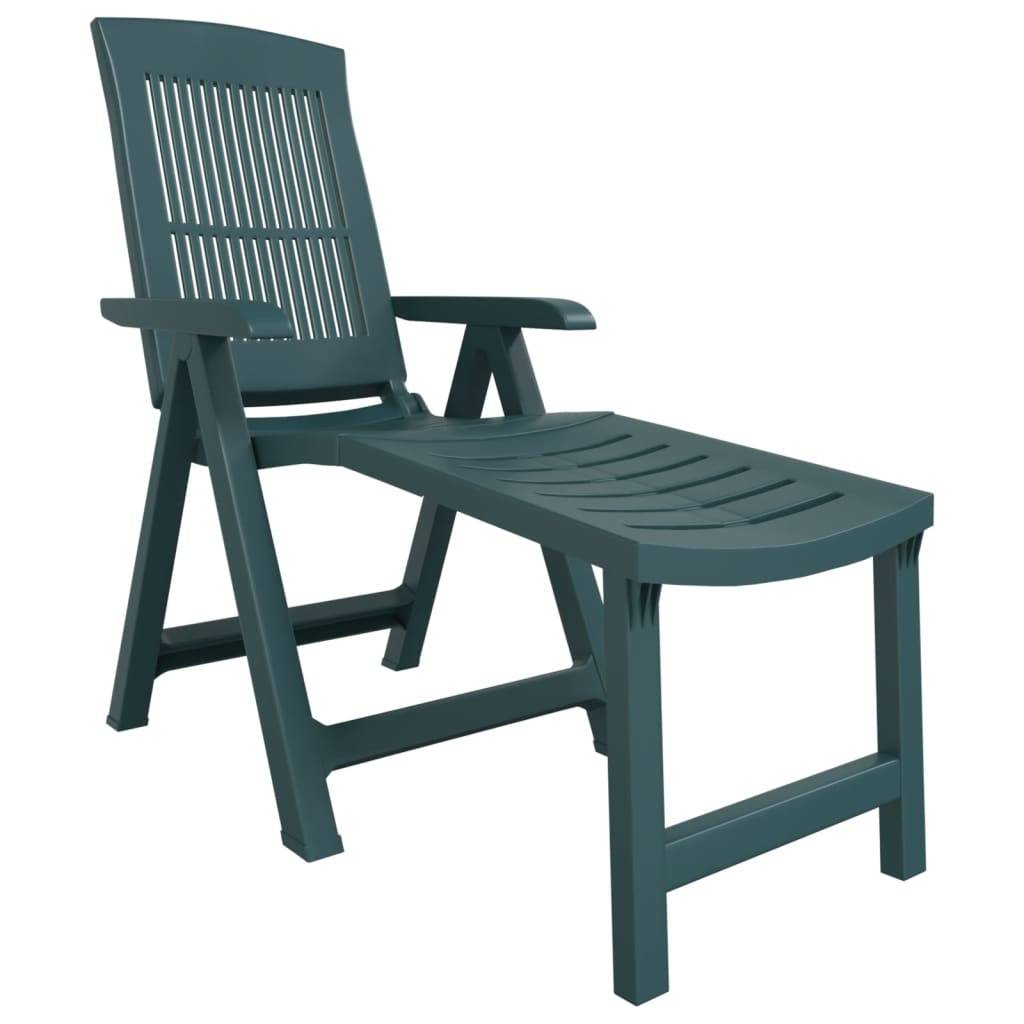Bain de soleil - Transat - Chaise longue vert plastique - MEUBLE PRO