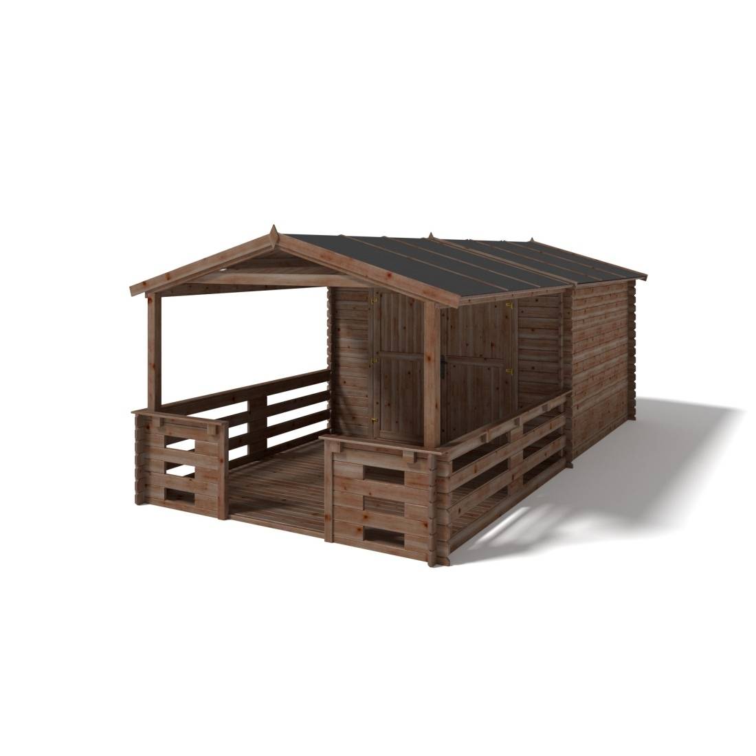 Altanka - Avant-toit en bois 3x3m pour le chalet de jardin 3m, traité, marron - DOM539 - ALTANKA - Imagen 3