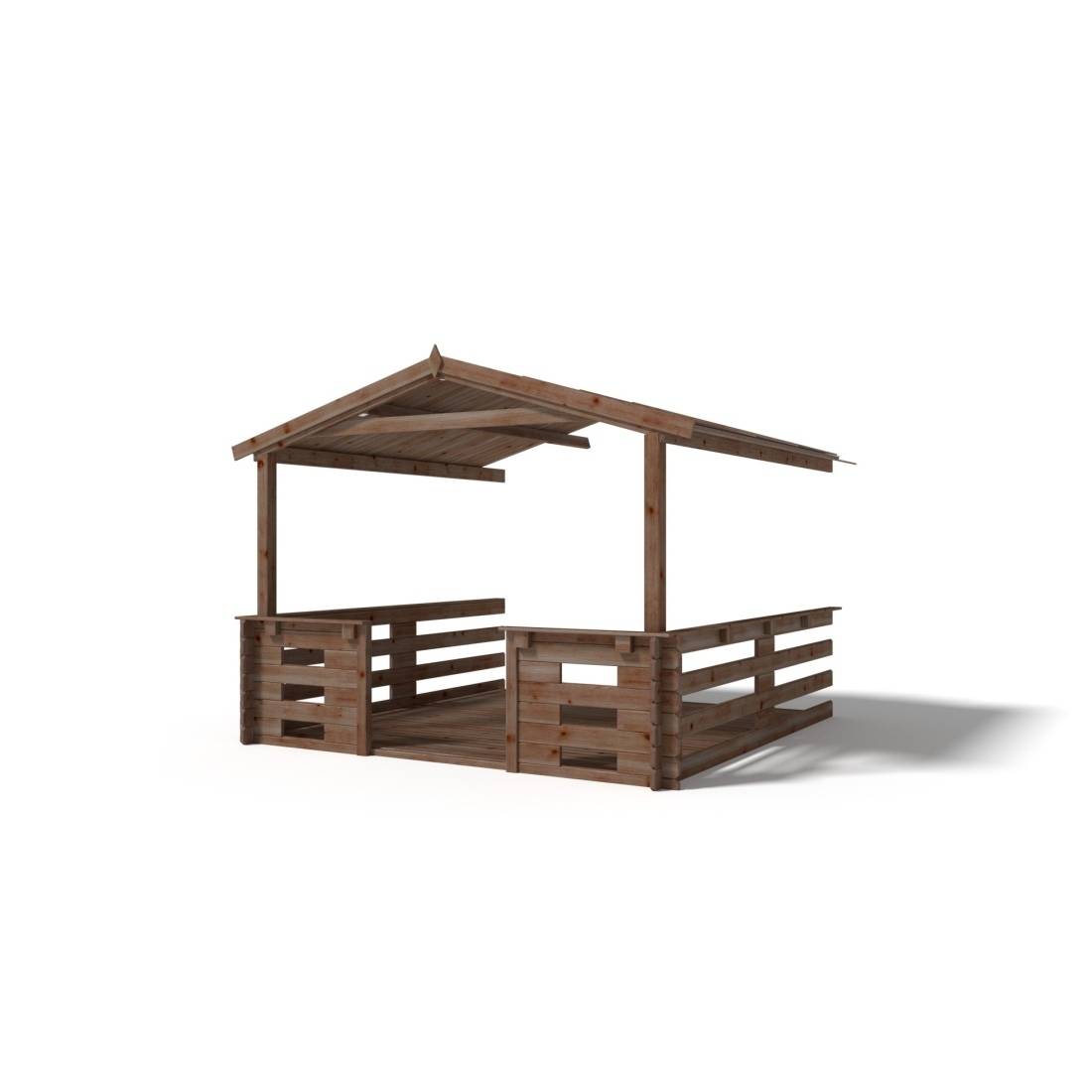 Altanka - Avant-toit en bois 3x3m pour le chalet de jardin 3m, traité, marron - DOM539 - ALTANKA - Imagen 4