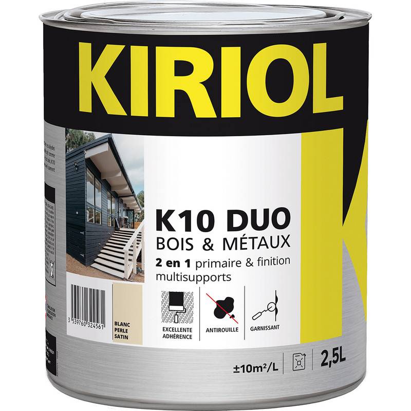 Peinture antirouille K10 Duo COMUS Satin Blanc perlé 2.5L - A013236