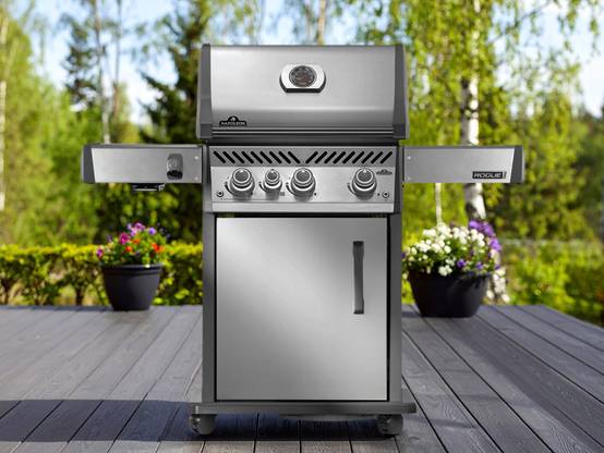Napoleon - Barbecue à gaz Rogue PRO inox 3 brûleurs + 1 sizzle zone + Rôtissoire + Meuble rangement sous tablette - Napoléon - Image 2