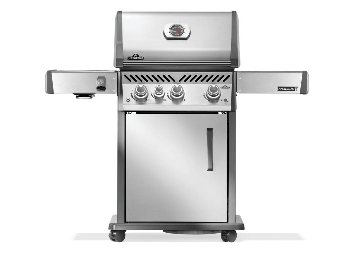 Napoleon - Barbecue à gaz Rogue PRO inox 3 brûleurs + 1 sizzle zone + Rôtissoire + Meuble rangement sous tablette - Napoléon - Image 3