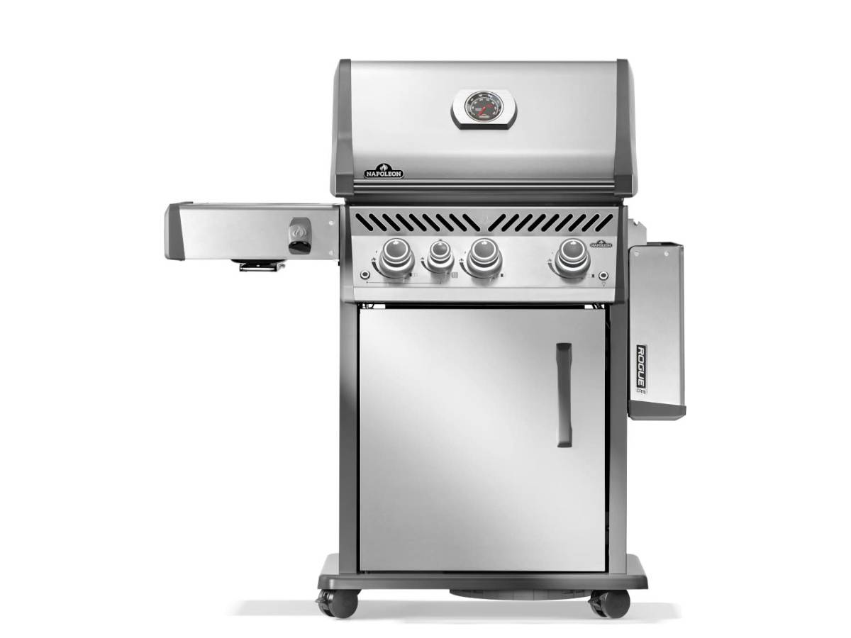 Napoleon - Barbecue à gaz Rogue PRO inox 3 brûleurs + 1 sizzle zone + Rôtissoire + Meuble rangement sous tablette - Napoléon - Image 5