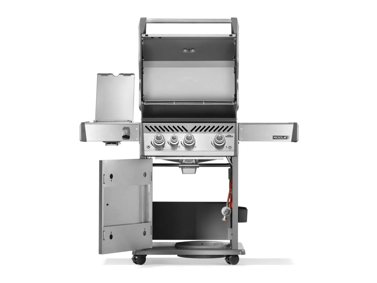 Napoleon - Barbecue à gaz Rogue PRO inox 3 brûleurs + 1 sizzle zone + Rôtissoire + Meuble rangement sous tablette - Napoléon - Image 4
