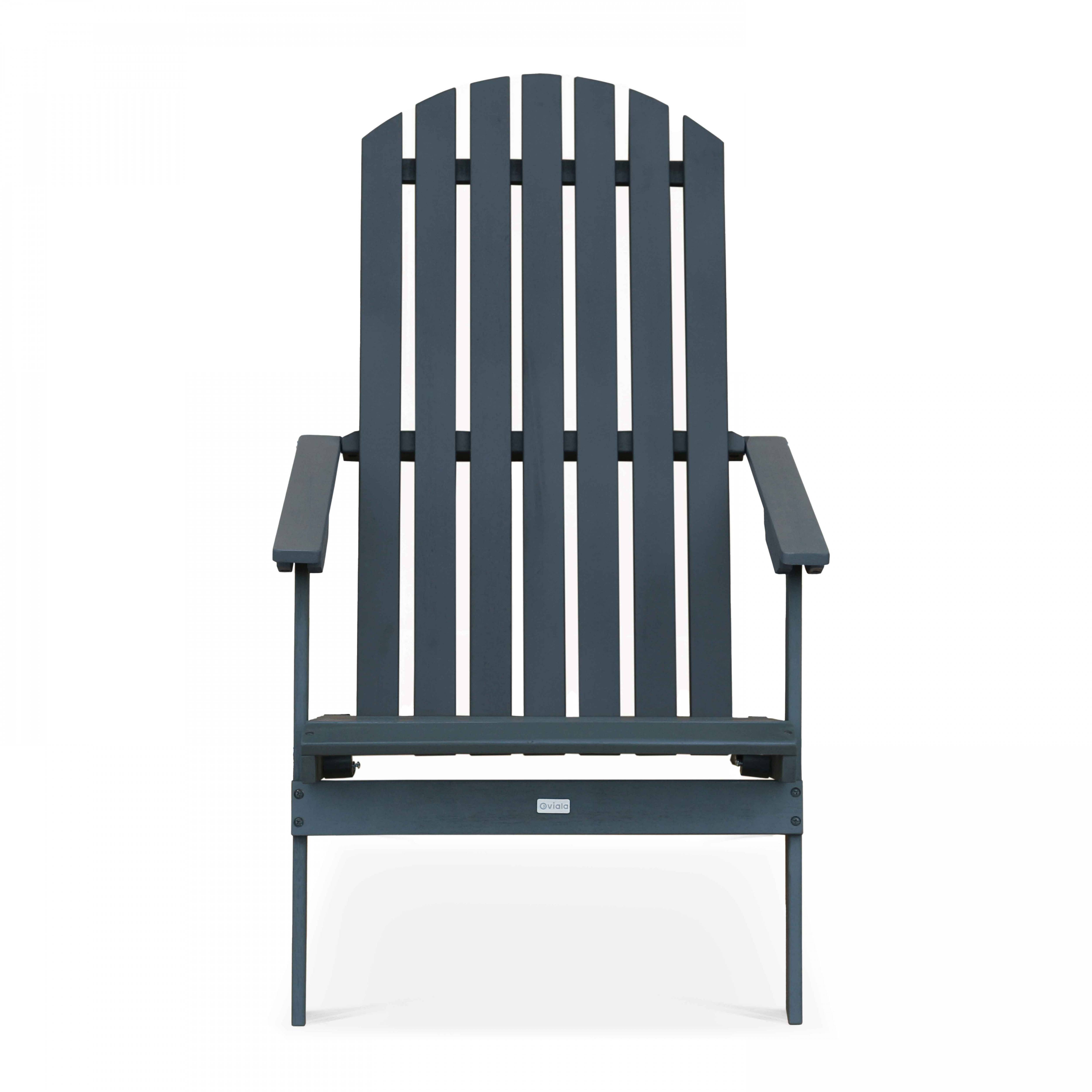 Oviala - Lot de 2 fauteuils pliant en bois d'eucalyptus gris - Oviala - Imagen 3