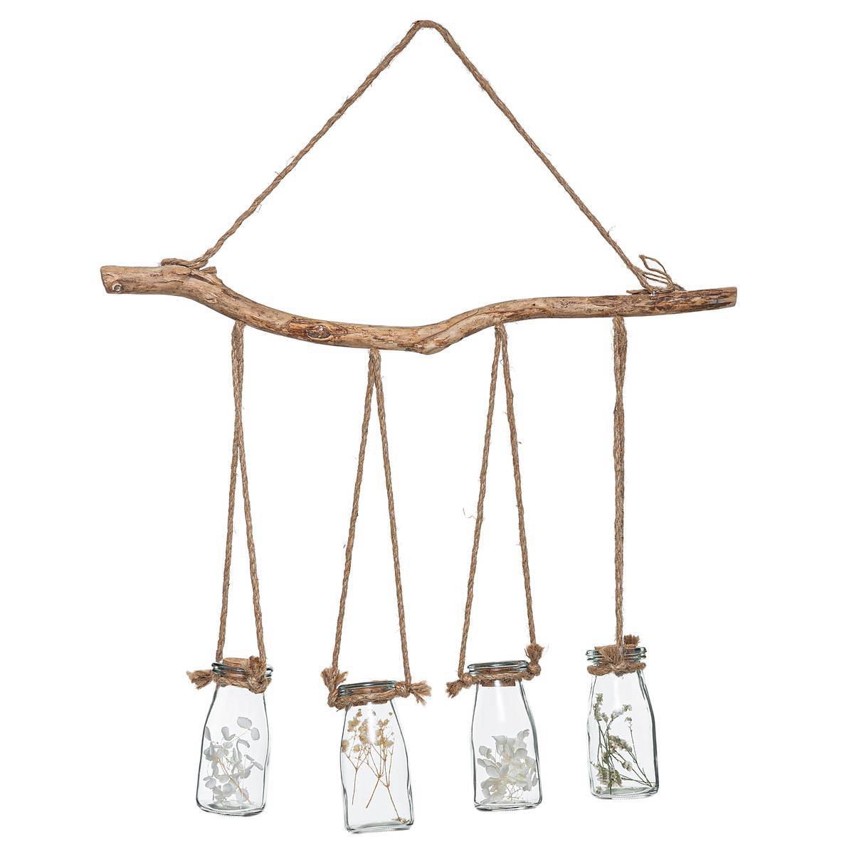 Atmosphera - Suspension de 4 fleurs sechées pot verre H45cm - Atmosphera Créateur d'intérieur - Imagen 1