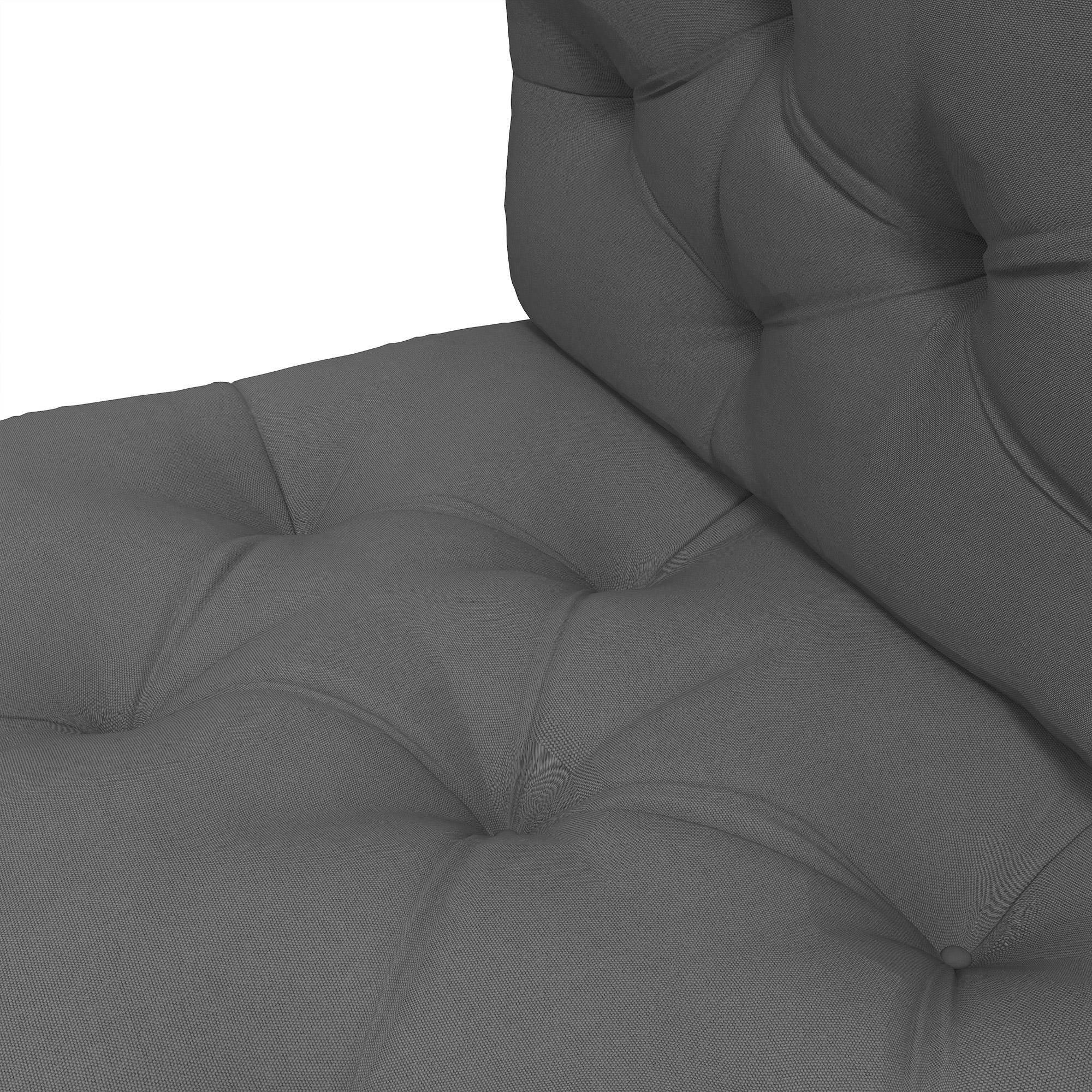 Ensemble de 2 coussins pour canapé palette 2 places dim. 120L x 80l x 12H cm Polyester gris - Image 10