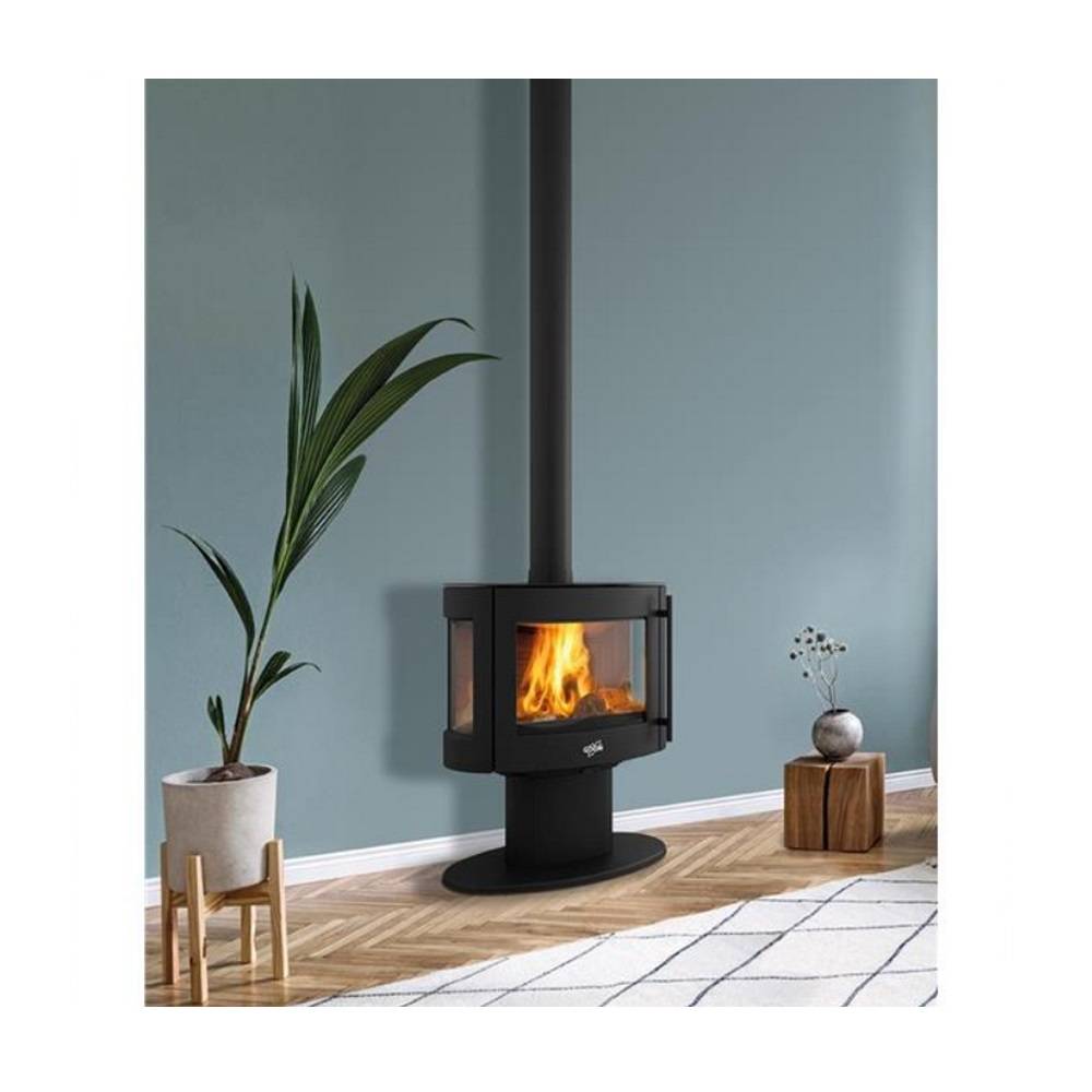 Poêle à bois fonte 9kw coggia noir 388142000053 Godin - Imagen 3