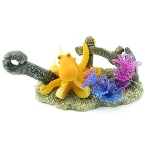 LETO ancre + octopus. 16 x 8 x 9 cm. décoration pour aquarium. - Image 4