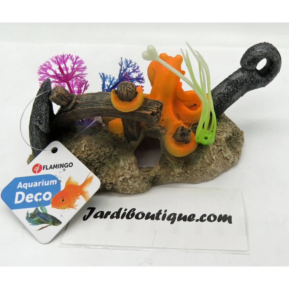 LETO ancre + octopus. 16 x 8 x 9 cm. décoration pour aquarium. - Imagen 7