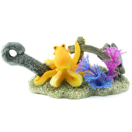 LETO ancre + octopus. 16 x 8 x 9 cm. décoration pour aquarium. - Image 2