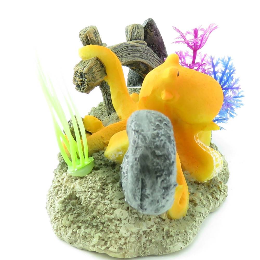 LETO ancre + octopus. 16 x 8 x 9 cm. décoration pour aquarium. - Imagen 3