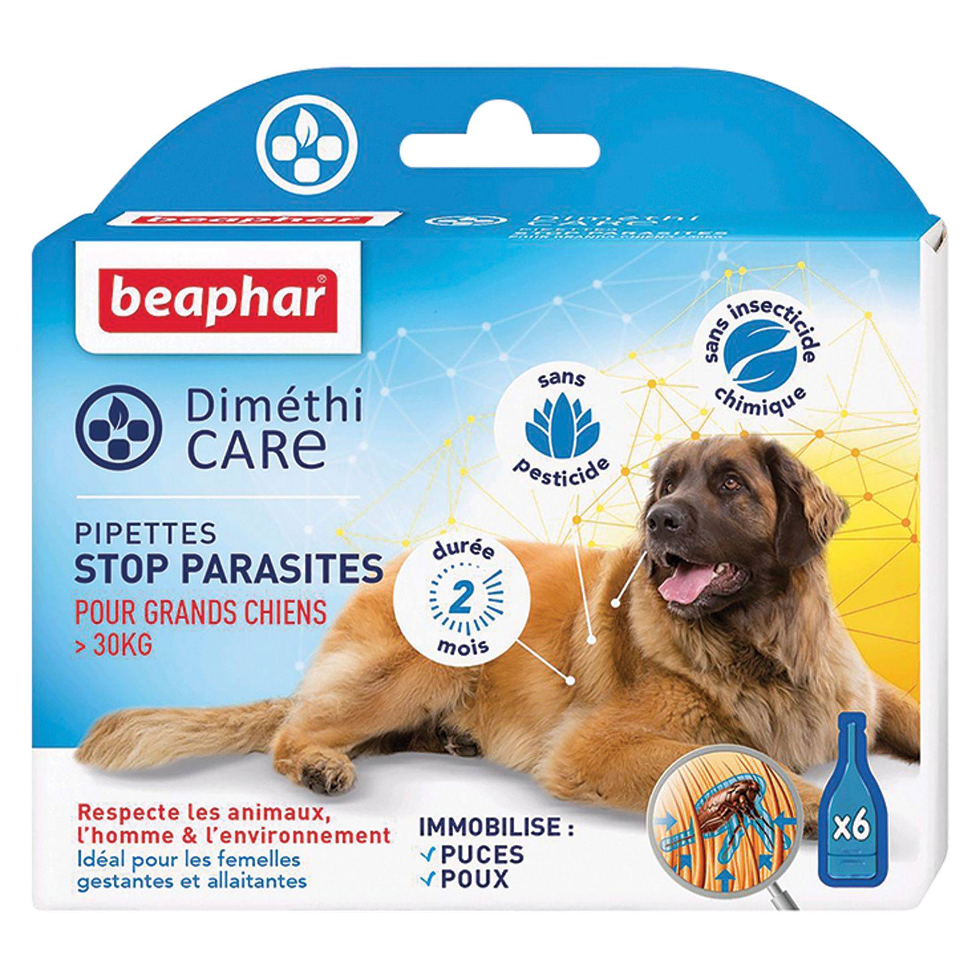 Pipettes Diméthicare Stop parasites : grand chien BEAPHAR