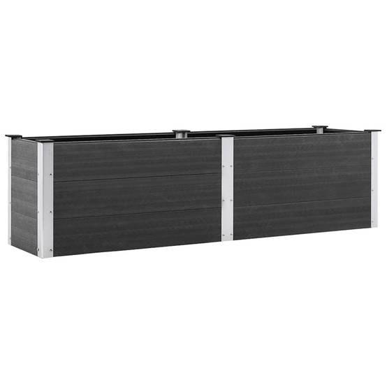 Lit surélevé de jardin WPC gris 200 x 50 x 54 cm - PANGIVO - Image 2