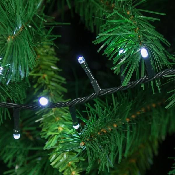 Lotti - Guirlande 1000 LED 20 mètres Mini BOA blanc froid minuteur câble vert foncé 8 effets Lotti - Imagen 4