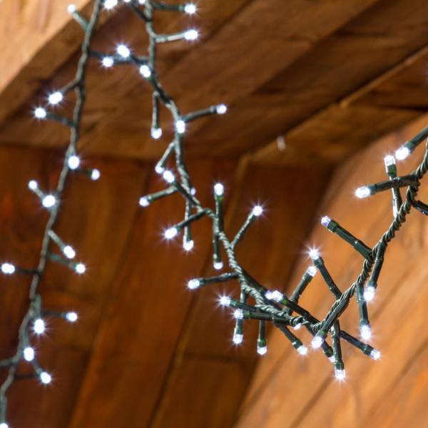 Lotti - Guirlande 1000 LED 20 mètres Mini BOA blanc froid minuteur câble vert foncé 8 effets Lotti - Imagen 1