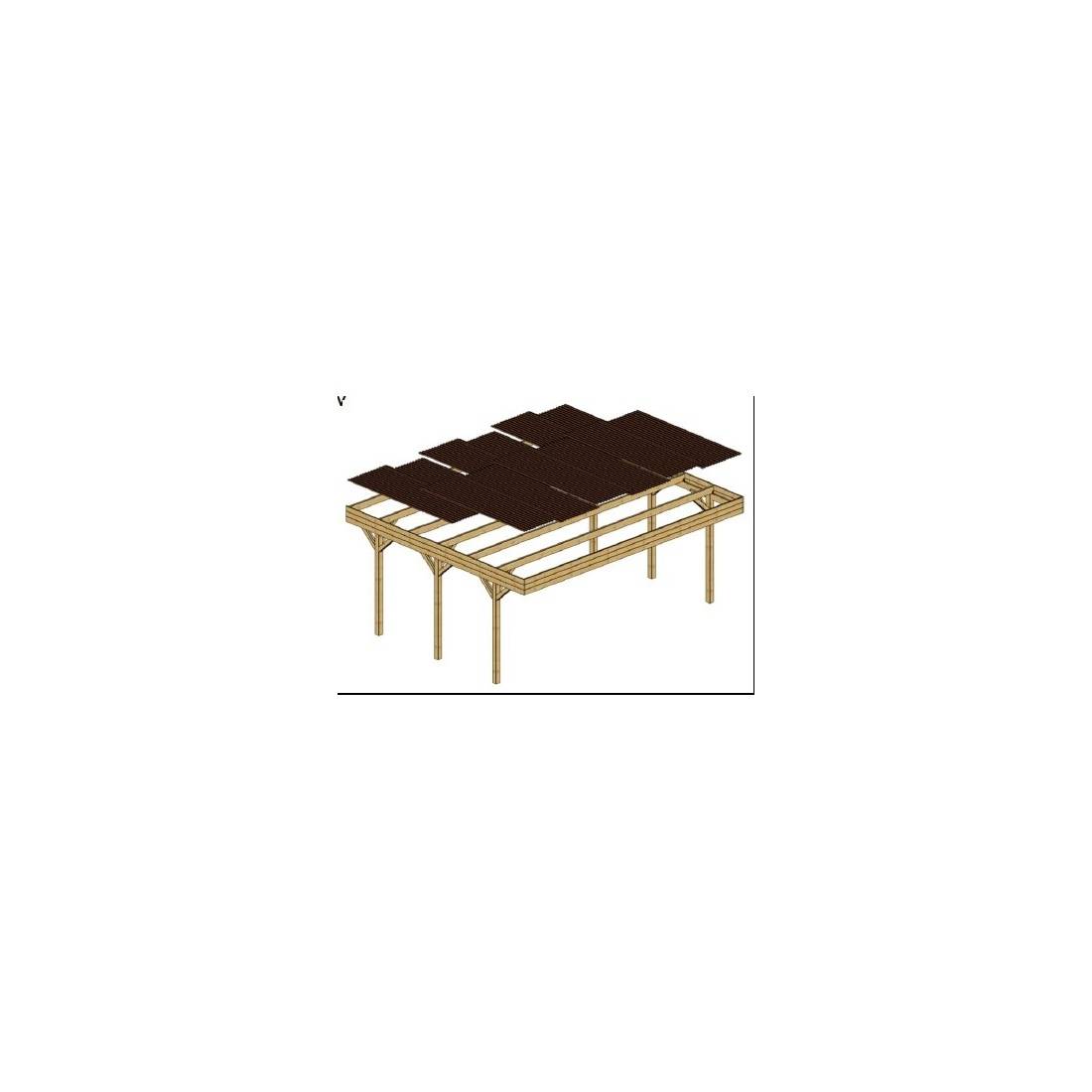 Altanka - Carport, abri de voiture  6.06x5.03 m - 30 m2 - couverture PVC  - CAR5PVCTR - ALTANKA - Image 7