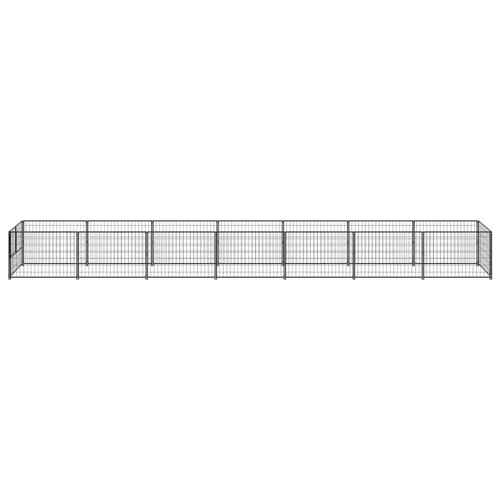 Vidaxl - Chenil Noir 7 m² Acier vidaXL 3082097 - Imagen 6