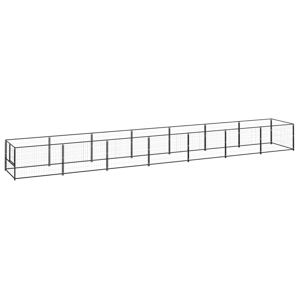 Vidaxl - Chenil Noir 7 m² Acier vidaXL 3082097 - Imagen 2