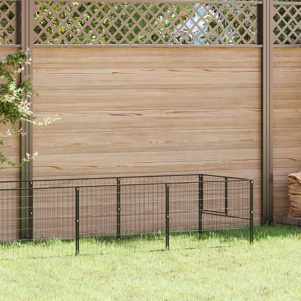 Vidaxl - Chenil Noir 7 m² Acier vidaXL 3082097 - Imagen 1
