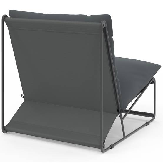 Lot de 2 fauteuils de jardin NAPOLI gris coussins gris anthracite - Image 4