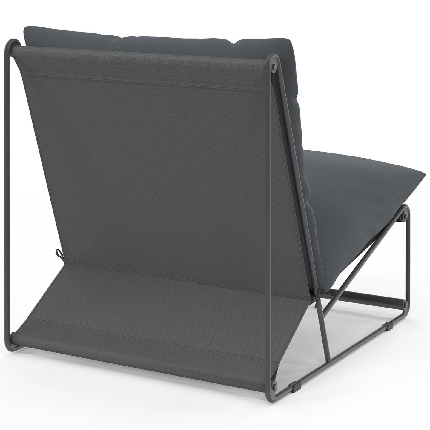 Lot de 2 fauteuils de jardin NAPOLI gris coussins gris anthracite - Image 4