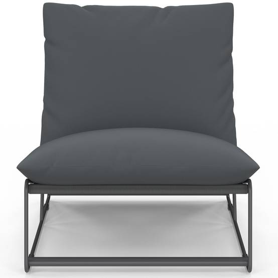 Lot de 2 fauteuils de jardin NAPOLI gris coussins gris anthracite - Image 3
