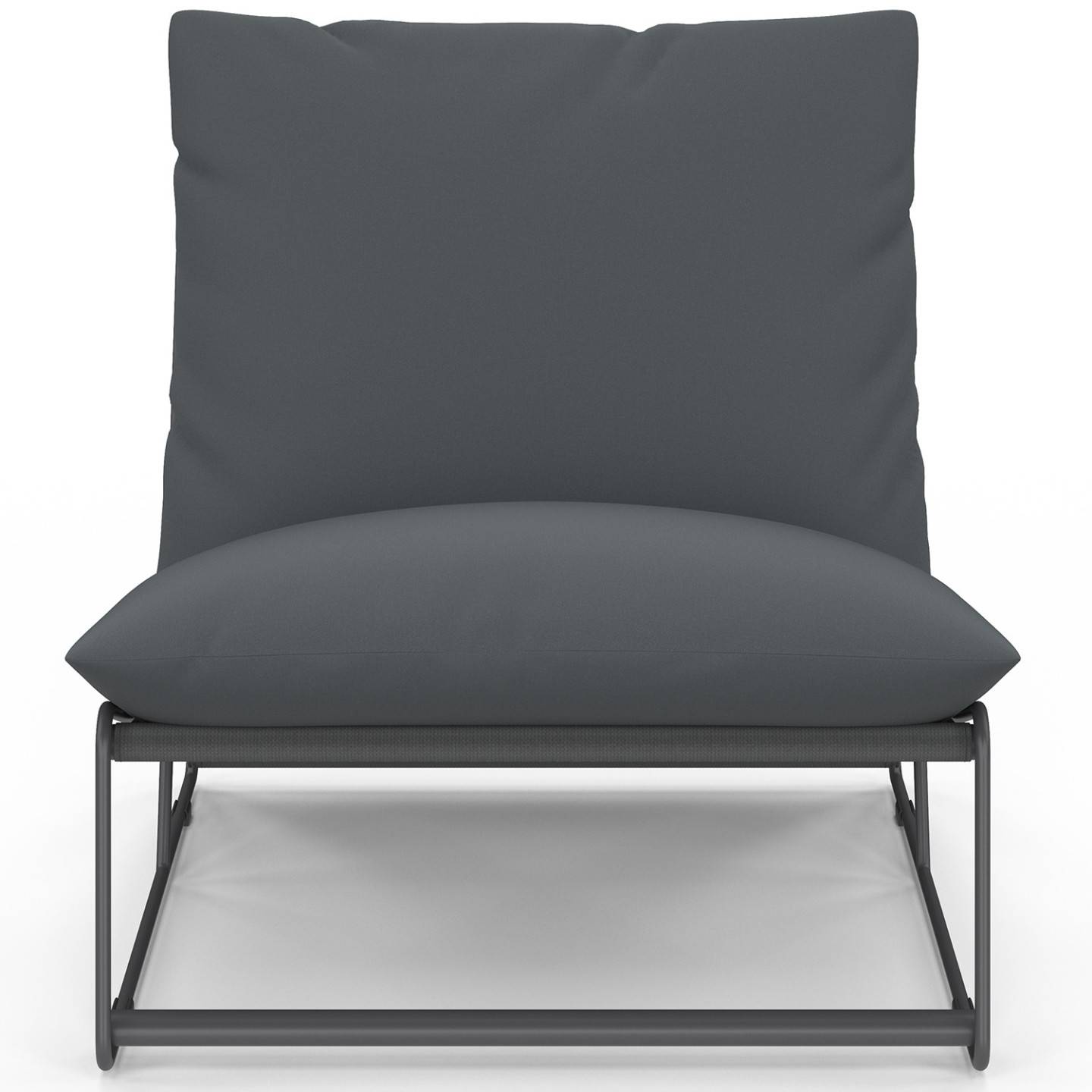 Lot de 2 fauteuils de jardin NAPOLI gris coussins gris anthracite - Image 3