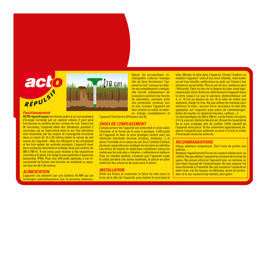 Lot de 4 Piquets Répulsifs Anti - Répulsifs Solaires pour Lot de 4 Piquets Répulsifs Anti - Répulsifs Solaires pour