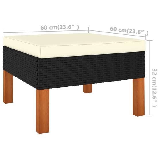 Salon de jardin 3 pcs | Mobilier d'extérieur Résine tressée et bois d'eucalyptus massif Maison Chic - Image 6