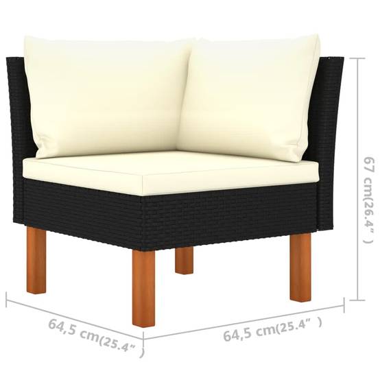 Salon de jardin 3 pcs | Mobilier d'extérieur Résine tressée et bois d'eucalyptus massif Maison Chic - Image 5