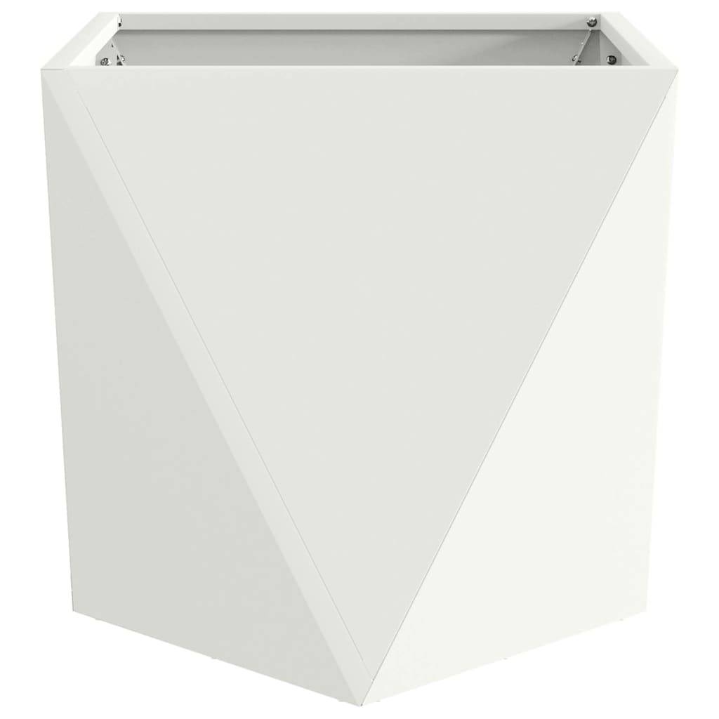 Jardinière | Pot de fleurs | Cache-pot | Bac à fleurs Blanc 40 x 40 x 40 cm Acier - Image 5