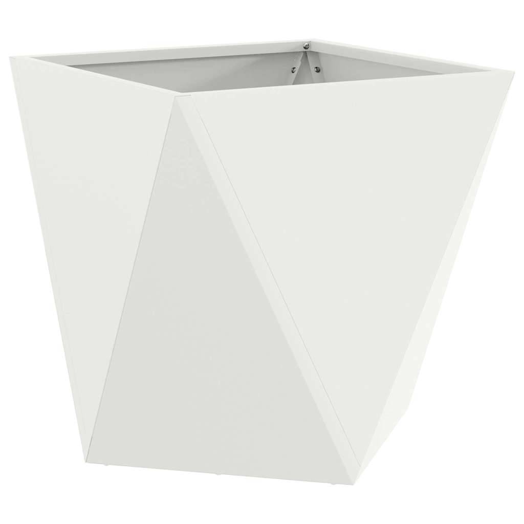 Jardinière | Pot de fleurs | Cache-pot | Bac à fleurs Blanc 40 x 40 x 40 cm Acier - Image 1