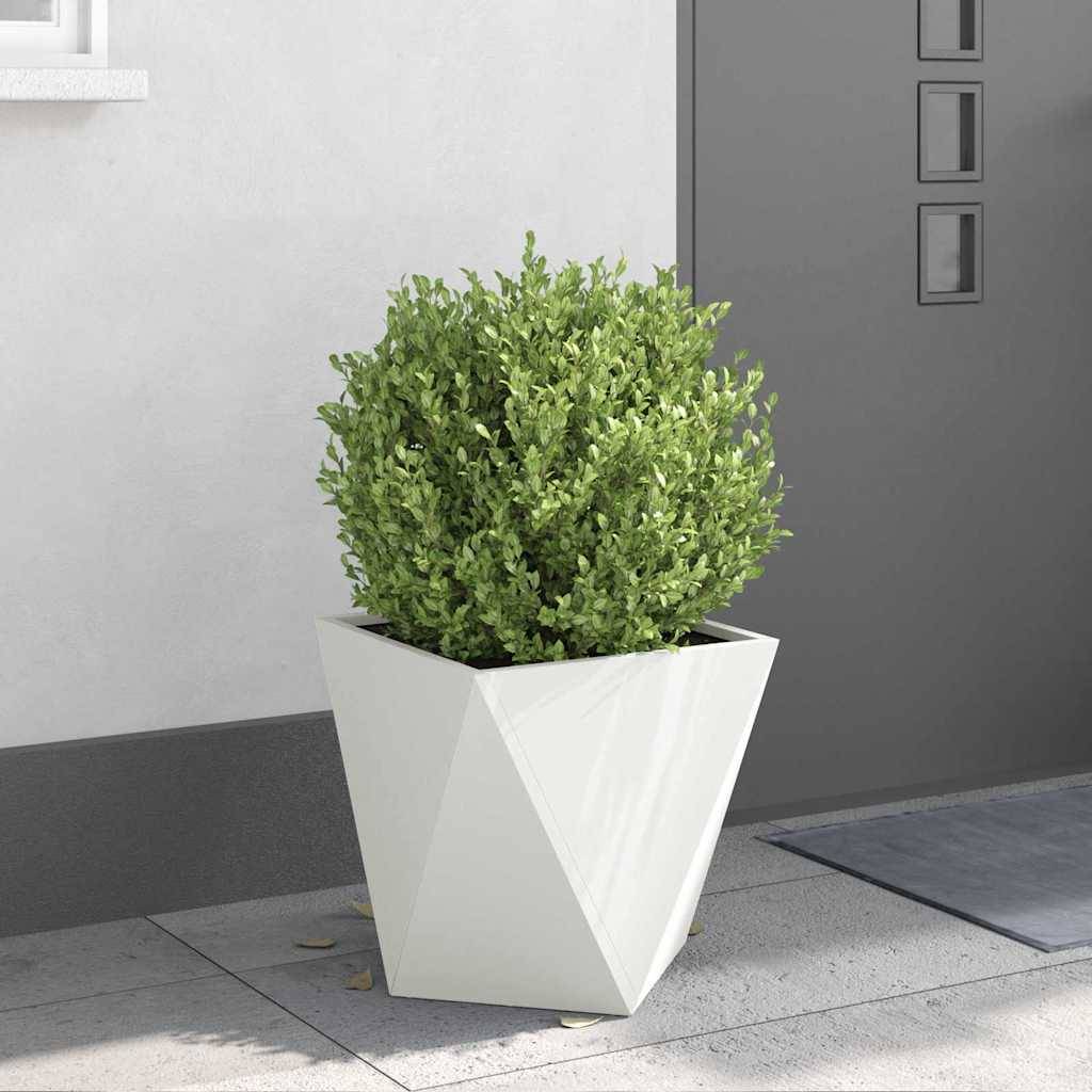Jardinière | Pot de fleurs | Cache-pot | Bac à fleurs Blanc 40 x 40 x 40 cm Acier - Image 4