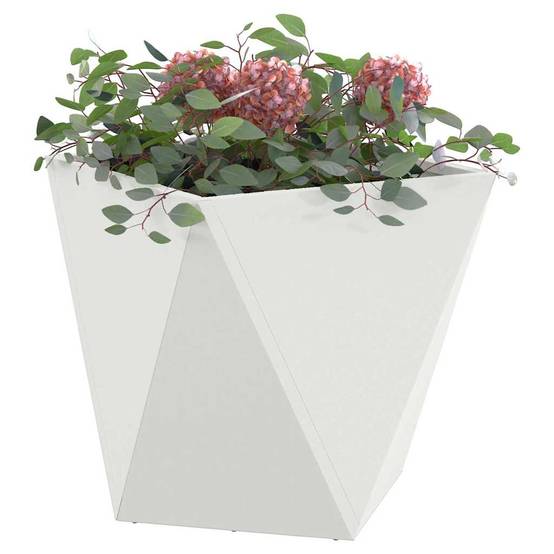 Jardinière | Pot de fleurs | Cache-pot | Bac à fleurs Blanc 40 x 40 x 40 cm Acier - Image 3