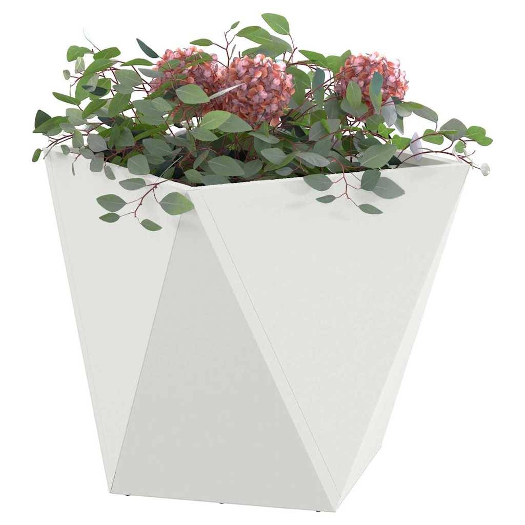 Jardinière | Pot de fleurs | Cache-pot | Bac à fleurs Blanc 40 x 40 x 40 cm Acier - Image 3