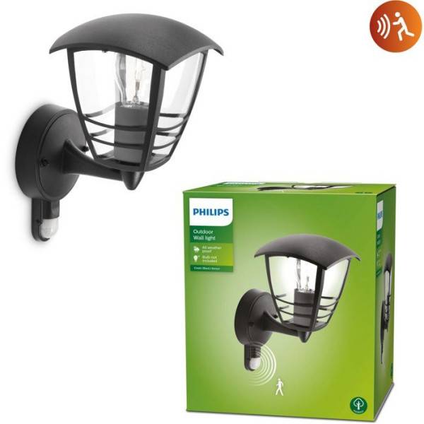 Philips - Applique murale extérieure - PHILIPS - Creek - Noir - Avec capteur - IP44 - Image 2