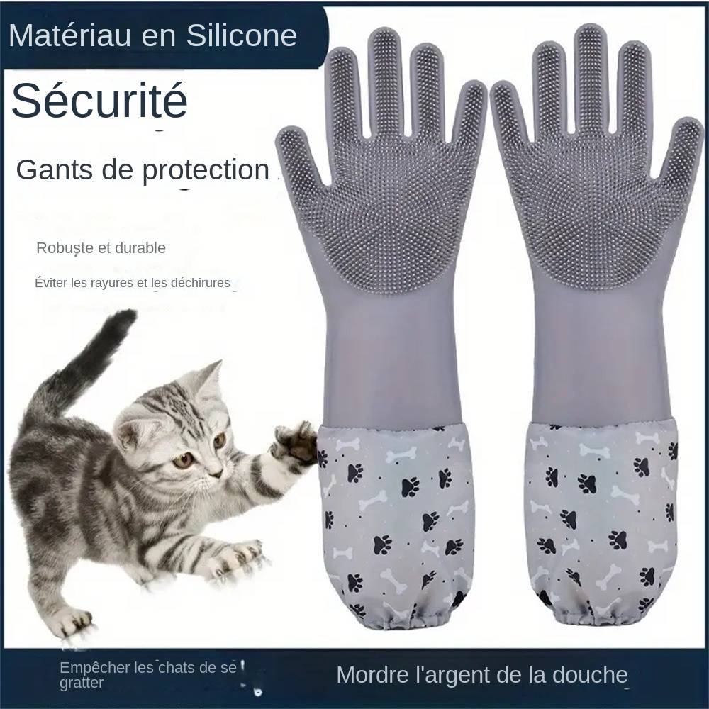 Gants de toilette pour animaux en silicone MCBOSON