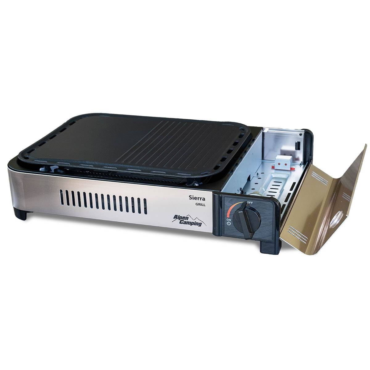 Barbecue grill Plancha gaz 2100W Piezo Haute Qualité + Mallette de transport ALPEN - Imagen 4