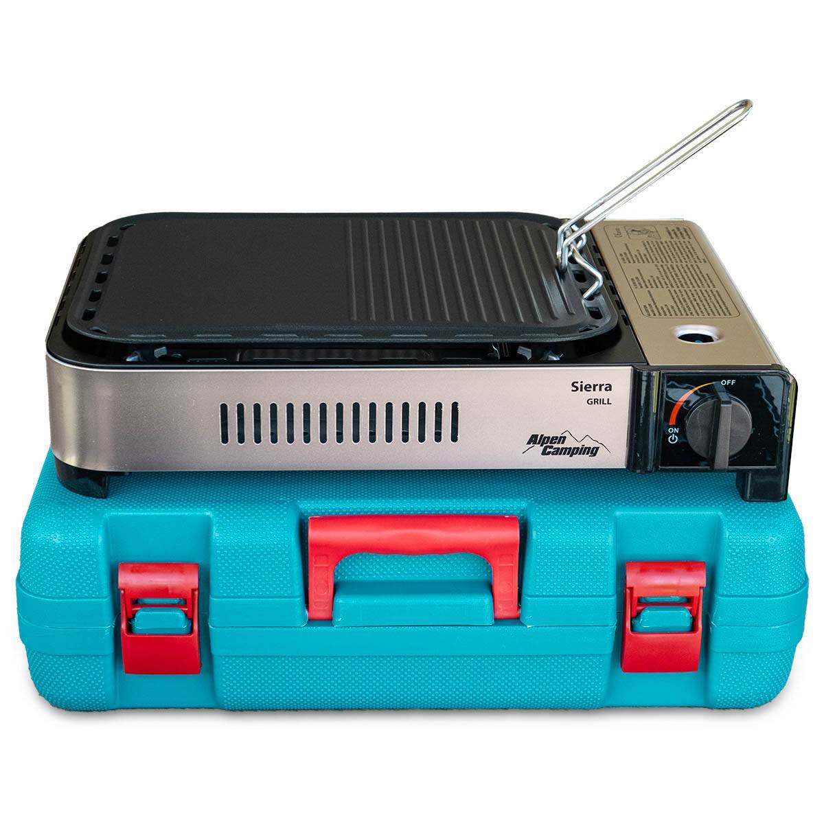Barbecue grill Plancha gaz 2100W Piezo Haute Qualité + Mallette de transport ALPEN - Imagen 8