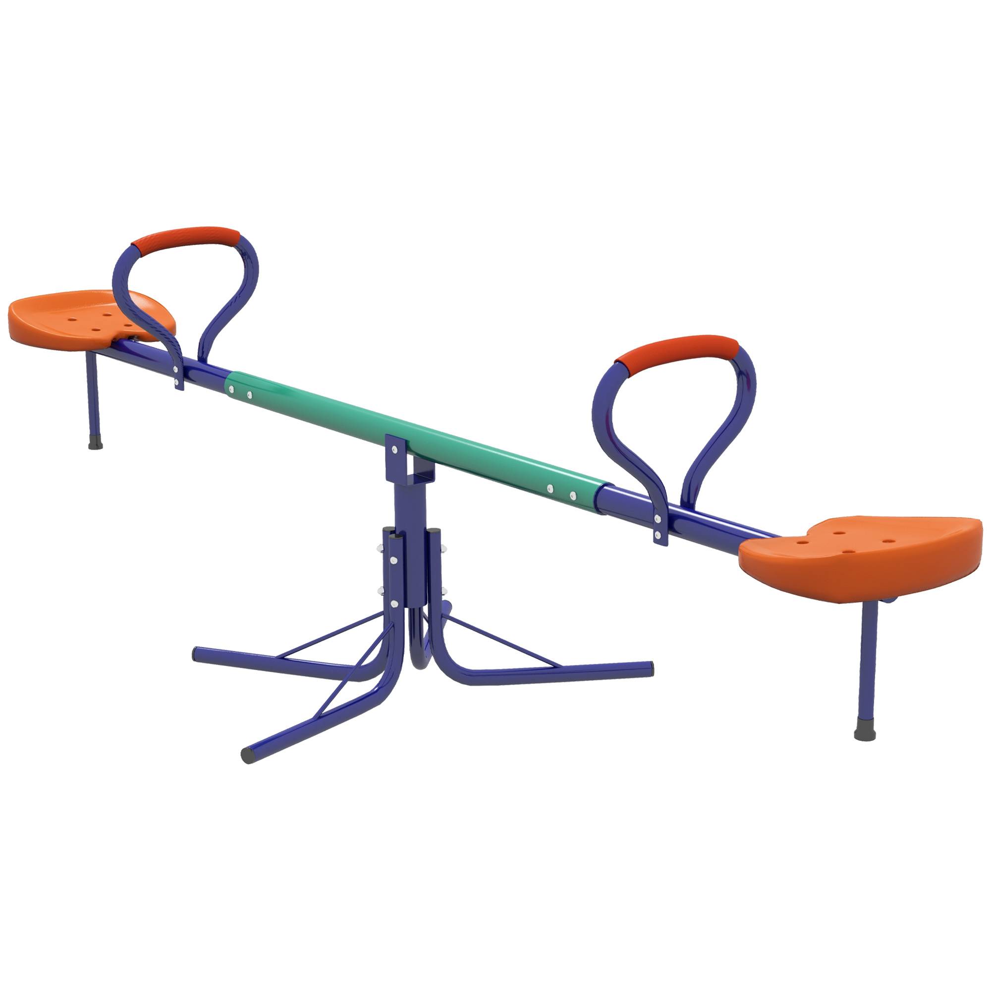 Sans Marque - Balançoire bascule enfants 3-8 ans rotation 360° acier polypropylène 192x60x60 cm - Image 2