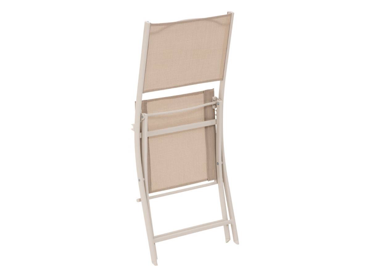 Hesperide - Lot de 4 chaises de jardin pliante métal Modula Lin/argile - Hespéride - Image 6