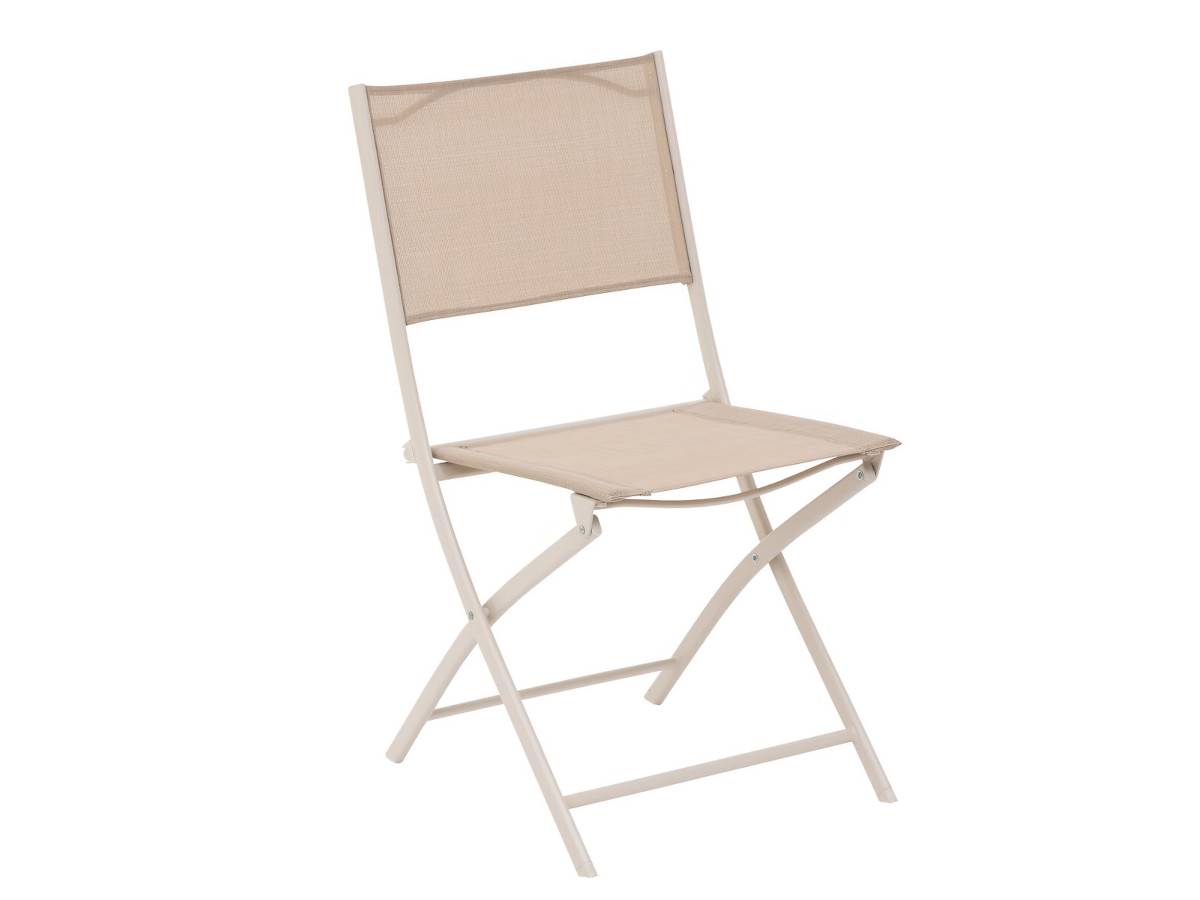 Hesperide - Lot de 4 chaises de jardin pliante métal Modula Lin/argile - Hespéride - Image 5