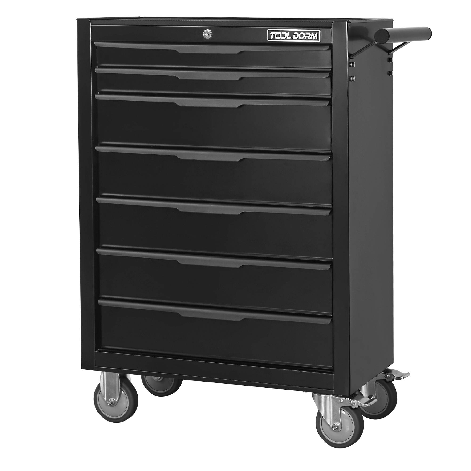 Servante d'Atelier Mobile 7 Tiroirs en Métal Noir, Roulante avec Verrouillage à Clé pour Garage – ComfortXL Outdoor Living - Image 2